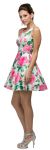 Floral Print Cut-Out Back Sleeveless Short Homecoming Dress in an alternative image